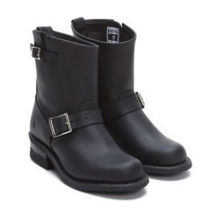 FRYE black engineer leather boys boots size 4